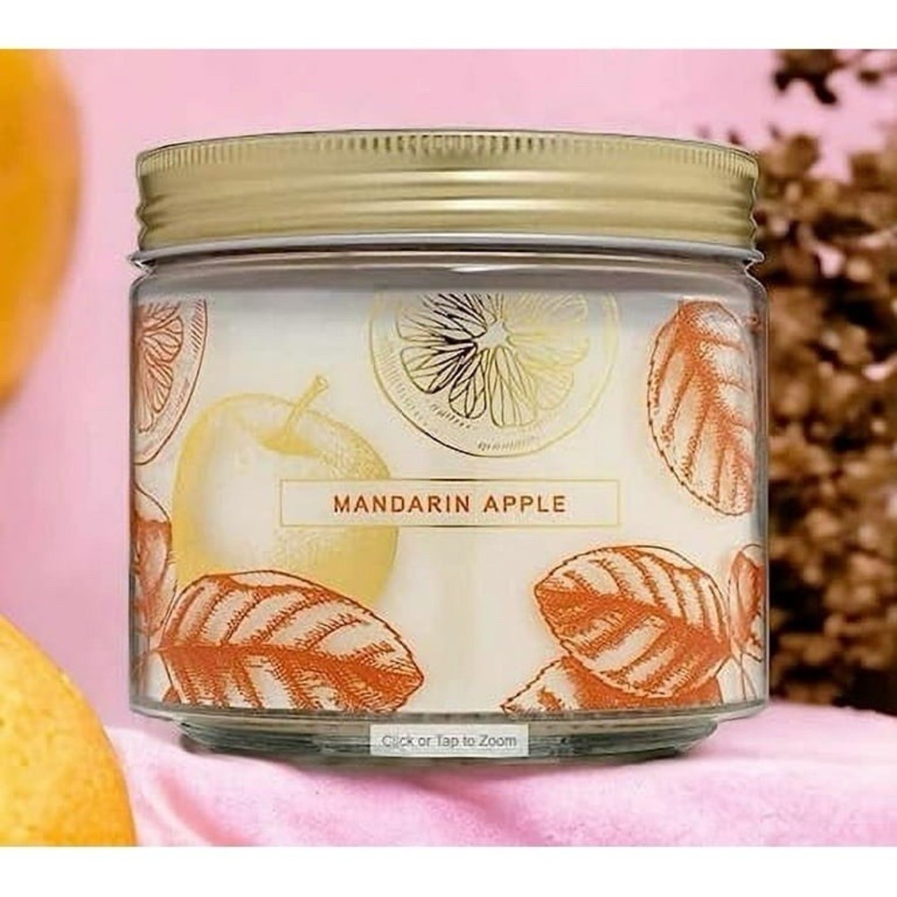 New Bellevue Luxury 2 Wick Candle Mandarin Apple 12Oz Soy Blend